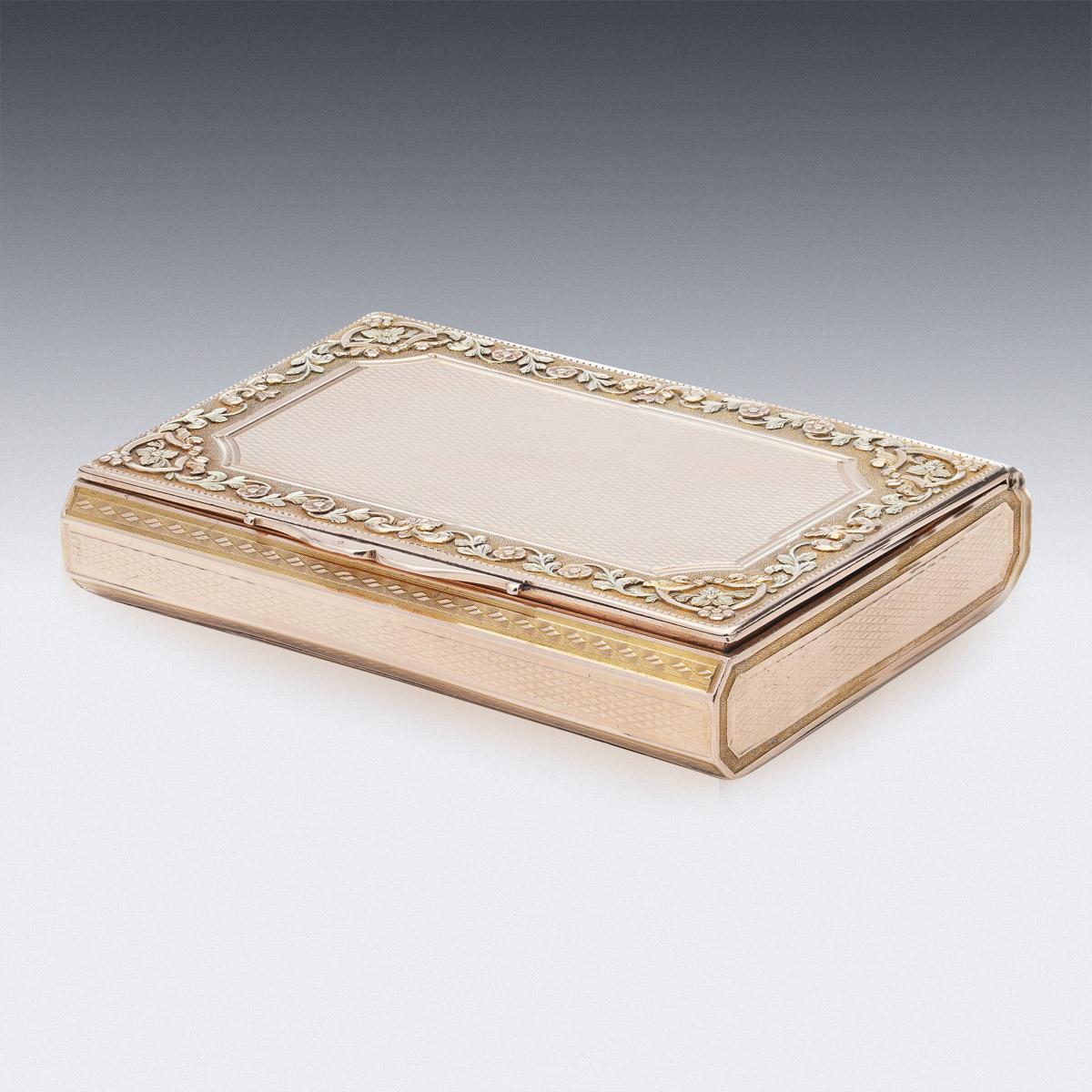 19th Century French 18K Solid Gold Snuff Box, Louis-Francois Tronquoy, c.1830 In Good Condition In Royal Tunbridge Wells, Kent