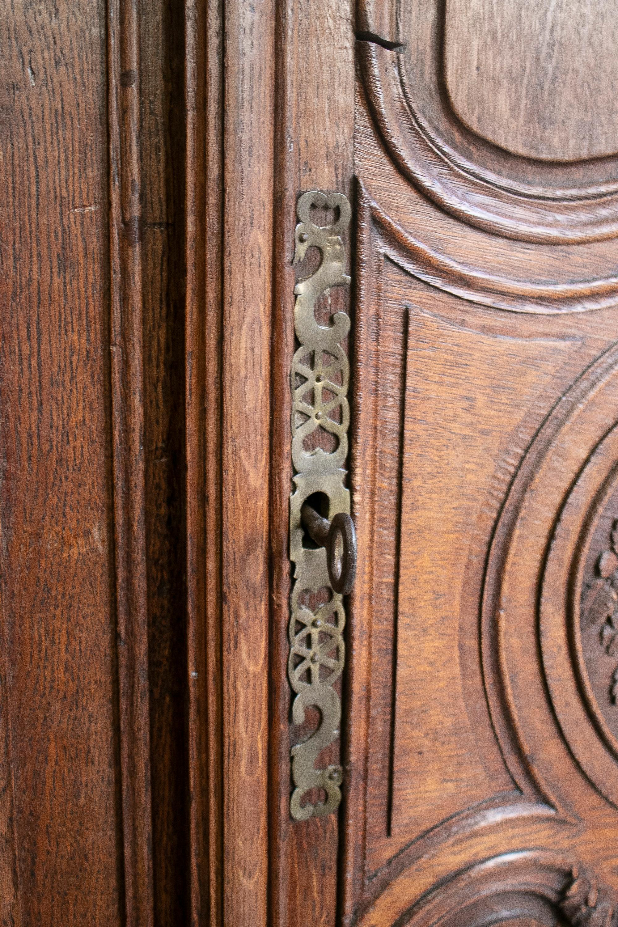 19th Century French 2-Door Wooden Wardrobe For Sale 8