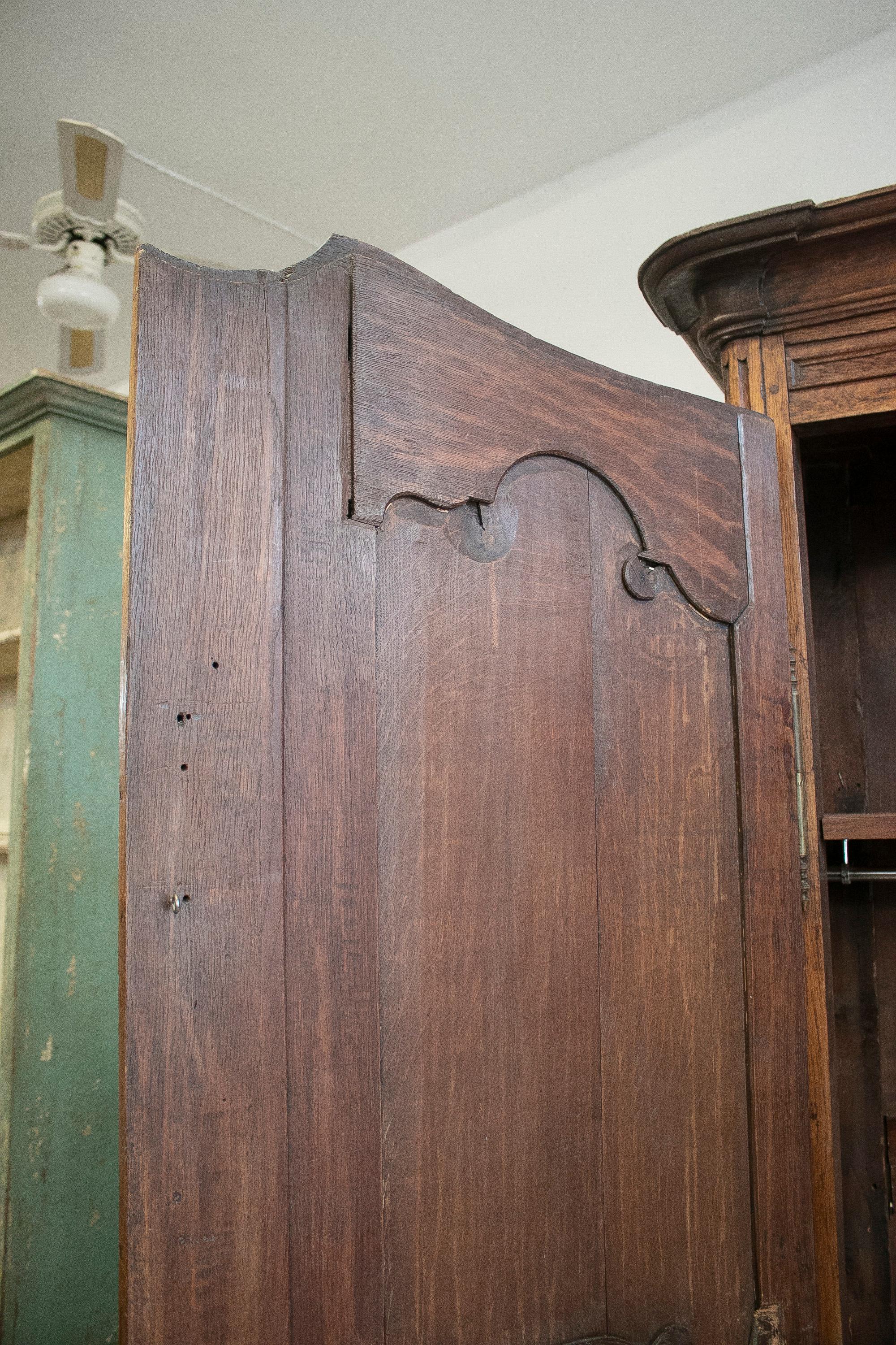 19th Century French 2-Door Wooden Wardrobe For Sale 12