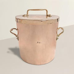 19th Century French 21-Quart Copper Stock Pot and Roaster