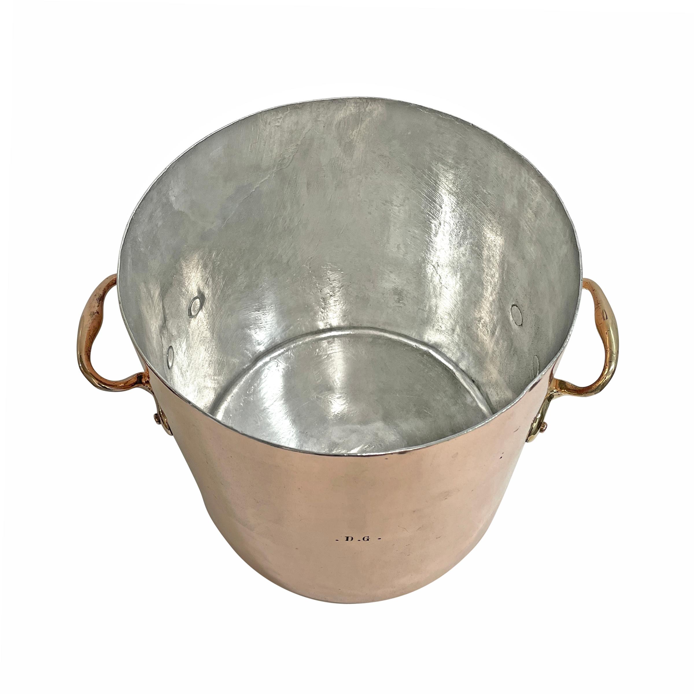 19th Century French 21-Quart Copper Stock Pot and Roaster 1