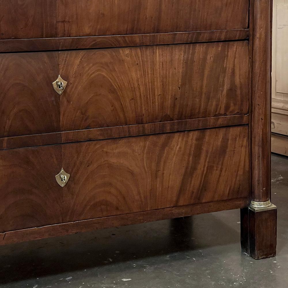 19th Century French 2nd Empire Mahogany Marble Top Commode For Sale 5