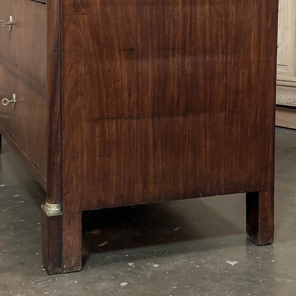 19th Century French 2nd Empire Mahogany Marble Top Commode For Sale 13