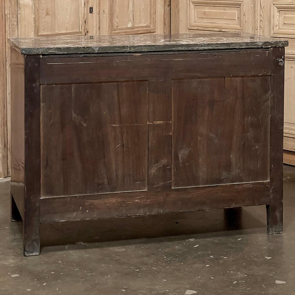 19th Century French 2nd Empire Mahogany Marble Top Commode For Sale 14