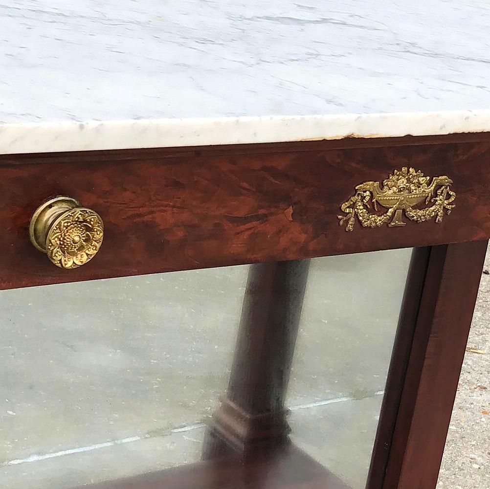 Gilt 19th Century French 2nd Empire Period Marble Top Console