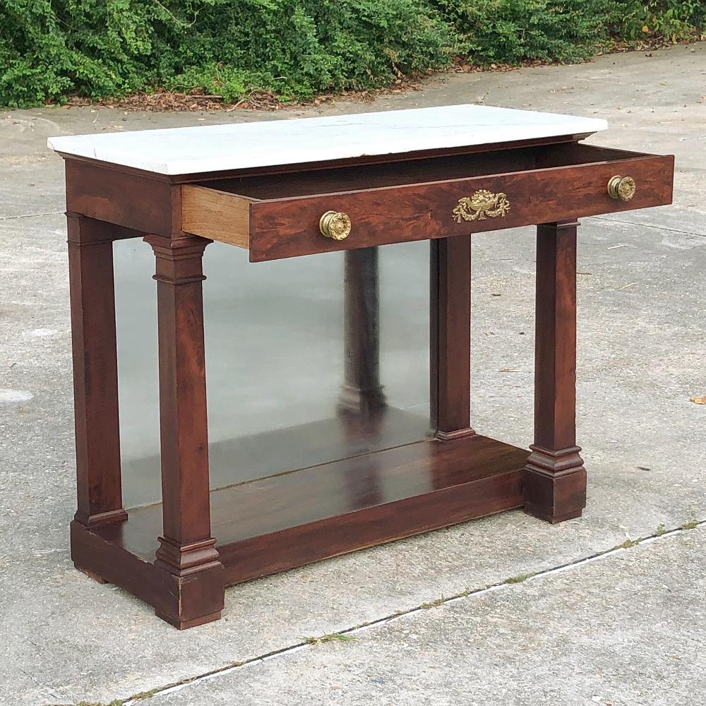 19th Century French 2nd Empire Period Marble Top Console In Good Condition In Dallas, TX