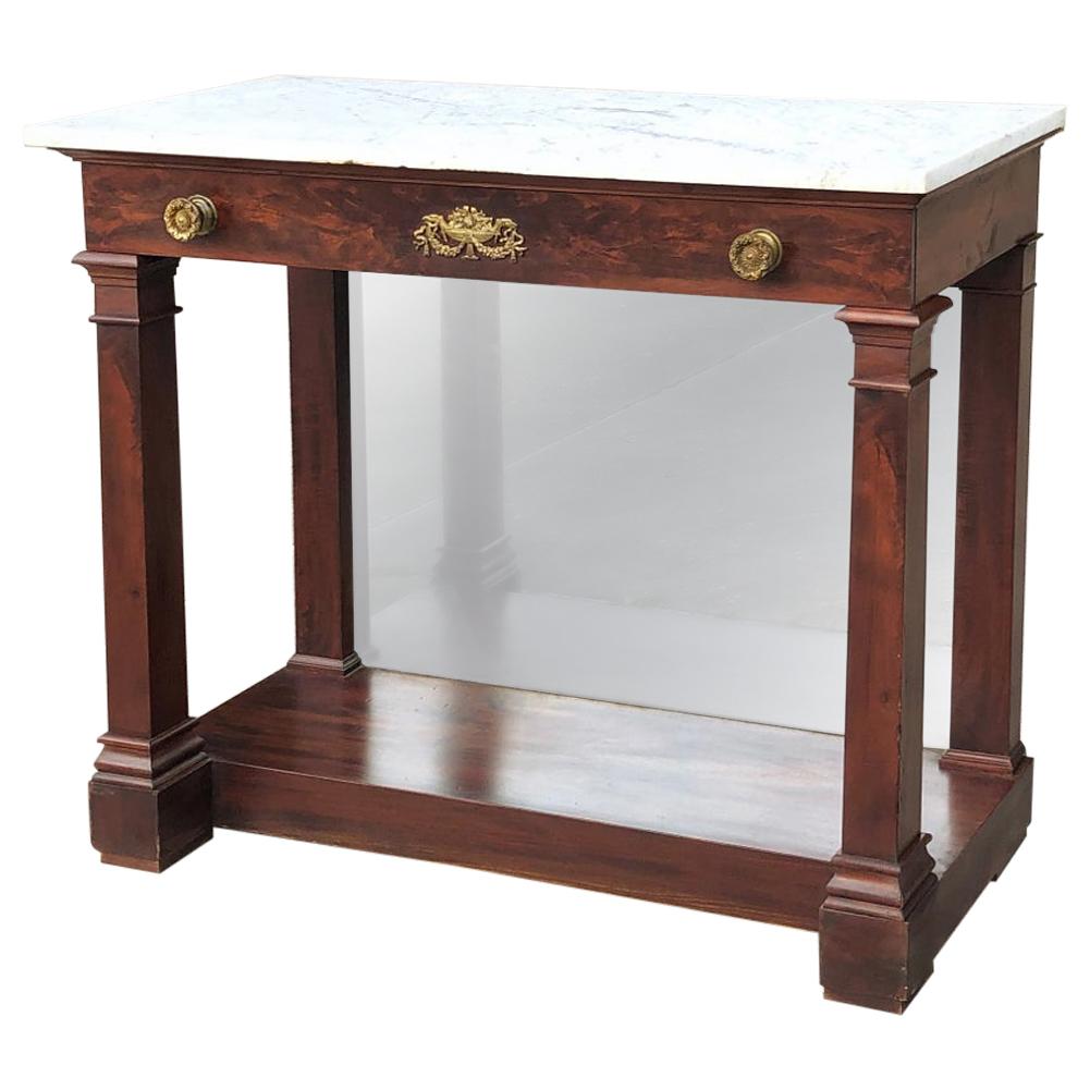 19th Century French 2nd Empire Period Marble Top Console