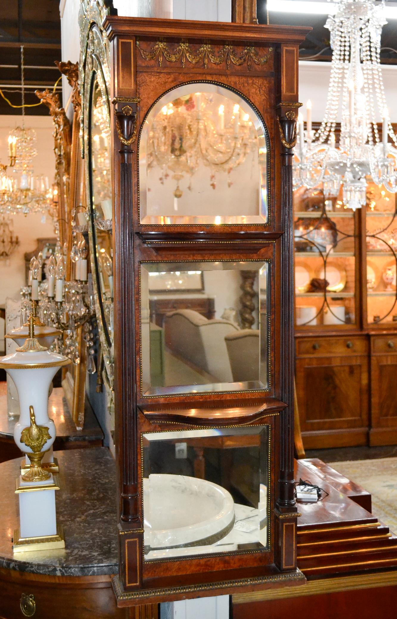 Acajou Miroir à 3 sections français du XIXe siècle en vente
