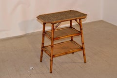 19th Century French 3-Tier Bamboo Table