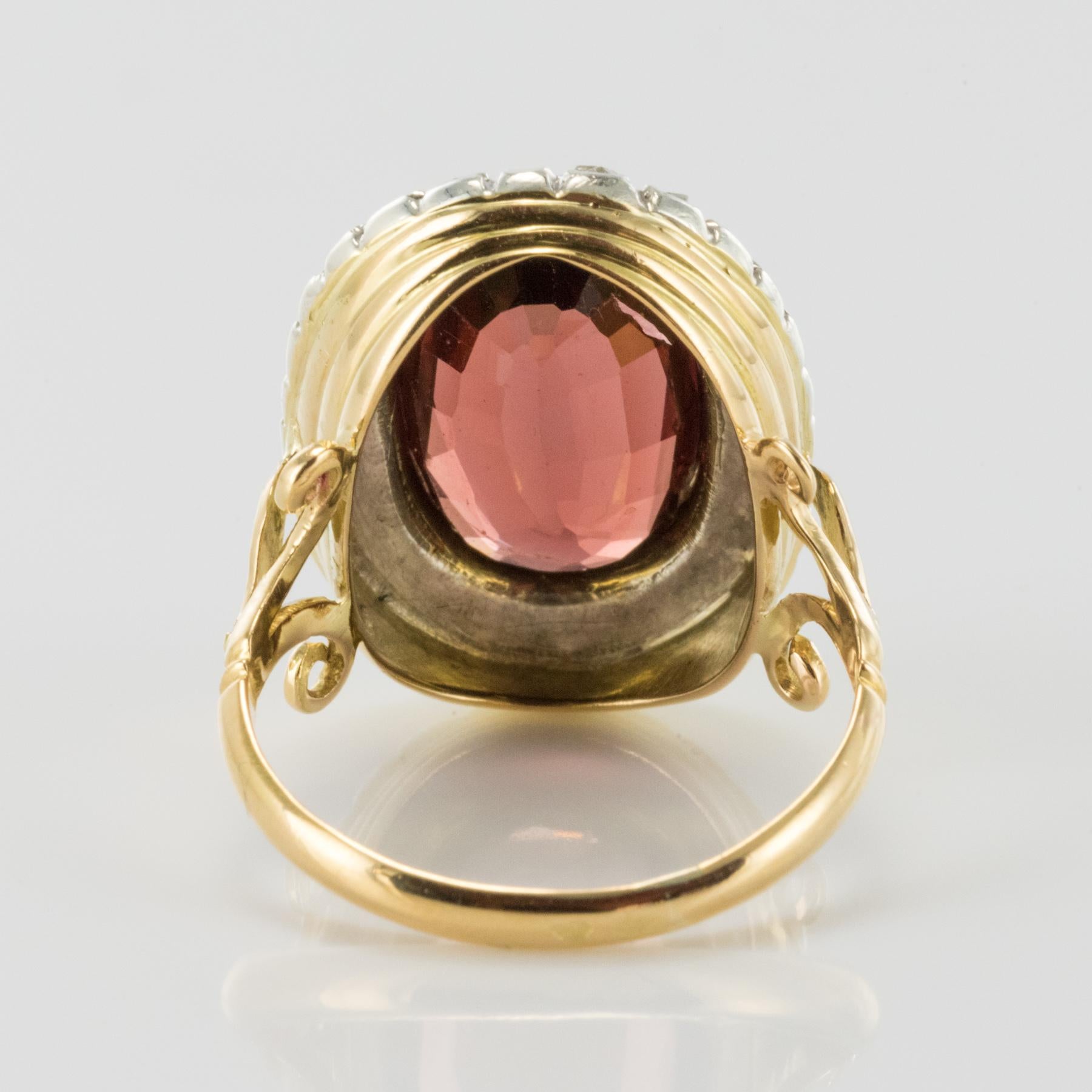 19th Century French 4.50 Carat Garnet Rose Cut Diamonds Antique Ring 5