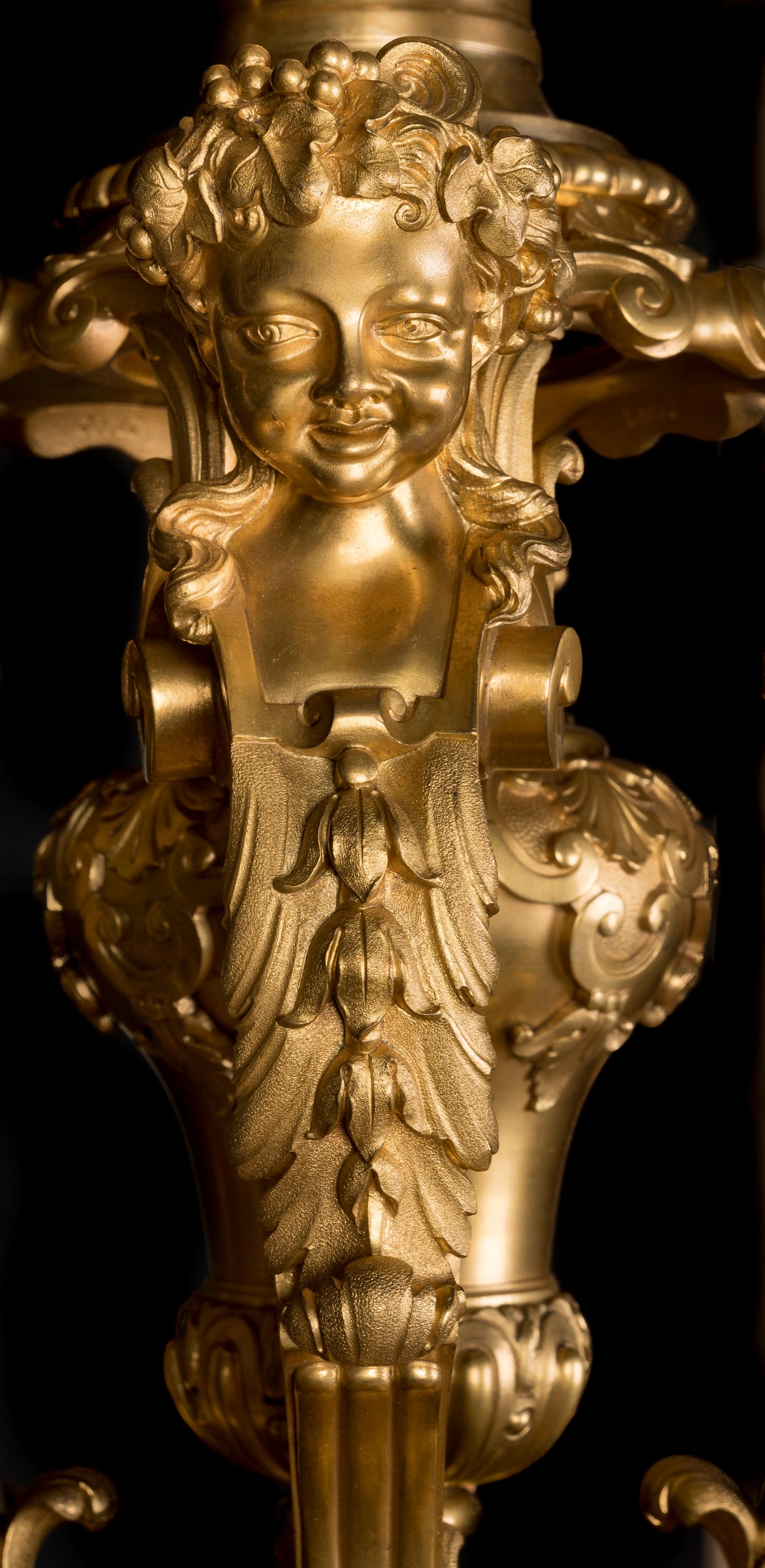 19th Century French 8-Light Ormolu Chandelier by Lacarrière & Delatour of Paris In Good Condition For Sale In London, GB