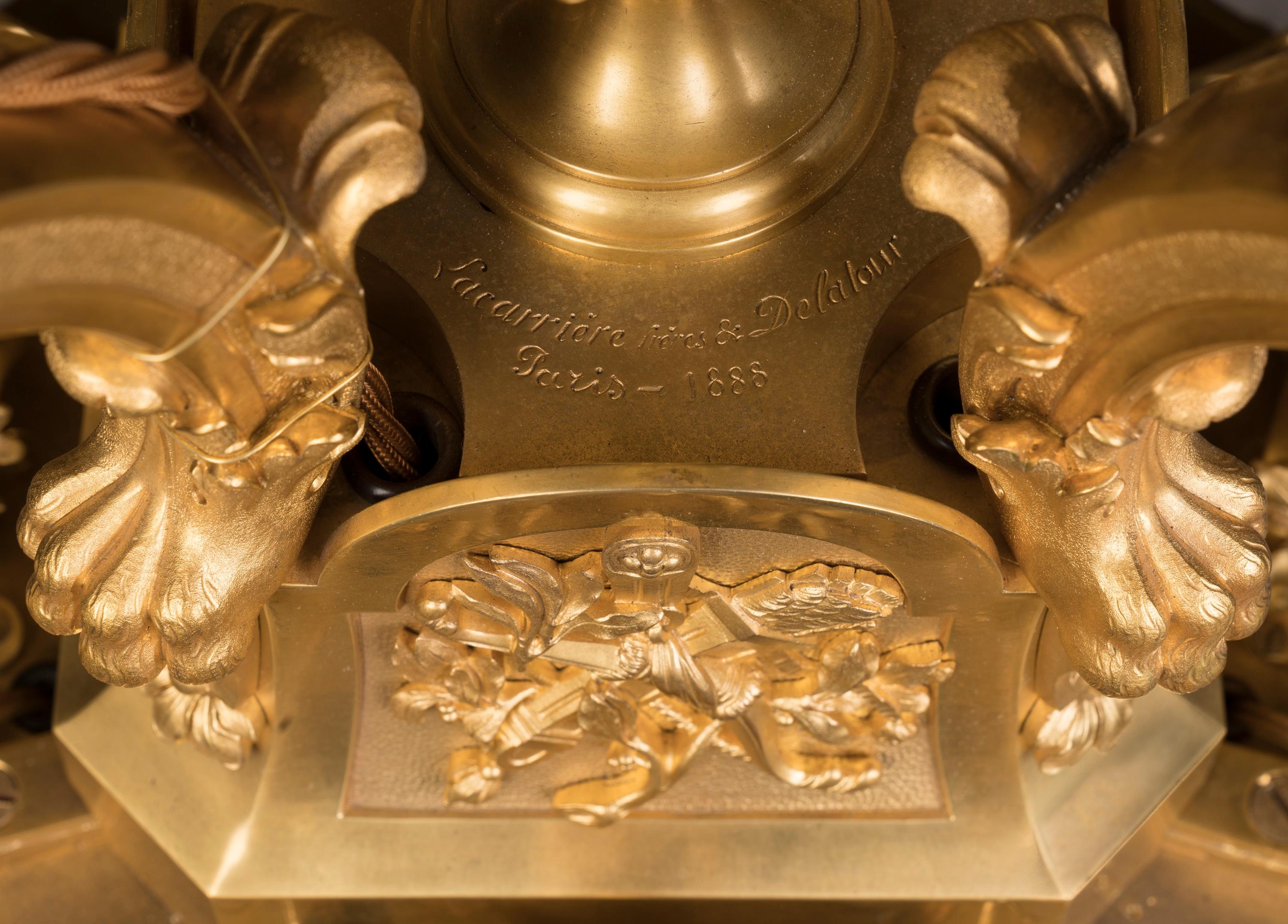 19th Century French 8-Light Ormolu Chandelier by Lacarrière & Delatour of Paris For Sale 5