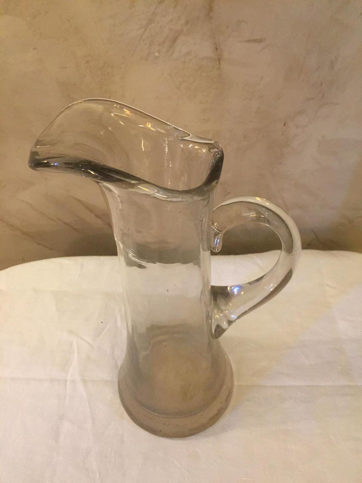 19th Century 19th century French Absinthe Blown Glass Carafe, pitcher