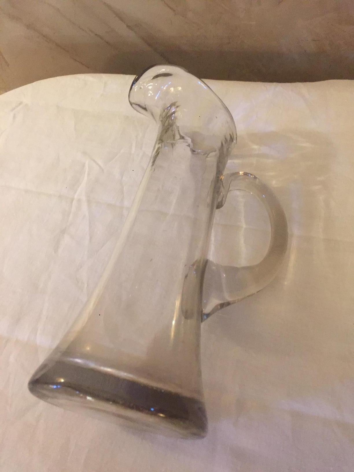 19th century French Absinthe Blown Glass Carafe, pitcher 2