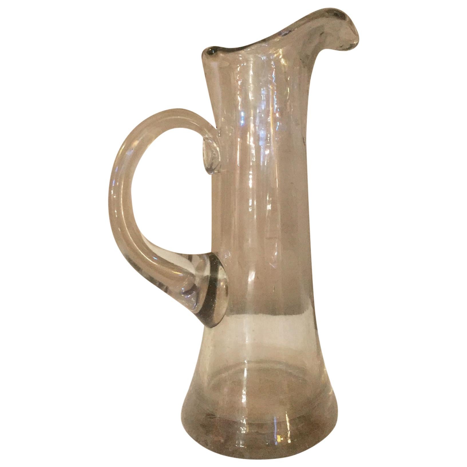 19th century French Absinthe Blown Glass Carafe, pitcher