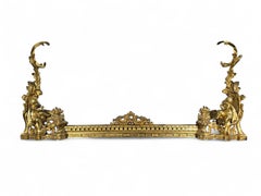 19th Century French Adjustable Gilt Bronze Fireplace Fender