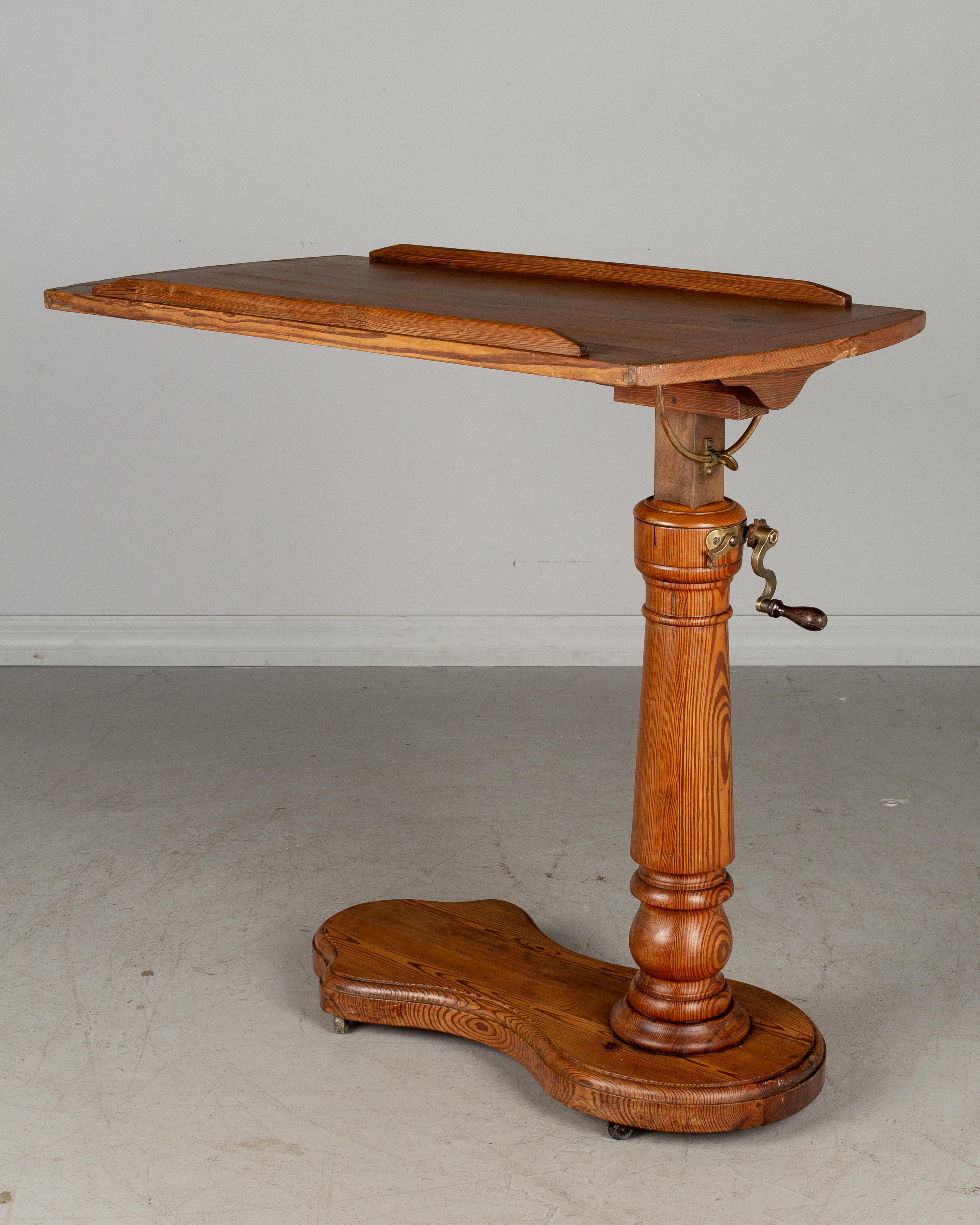 Brass 19th Century French Adjustable Tilt-Top Tray Table