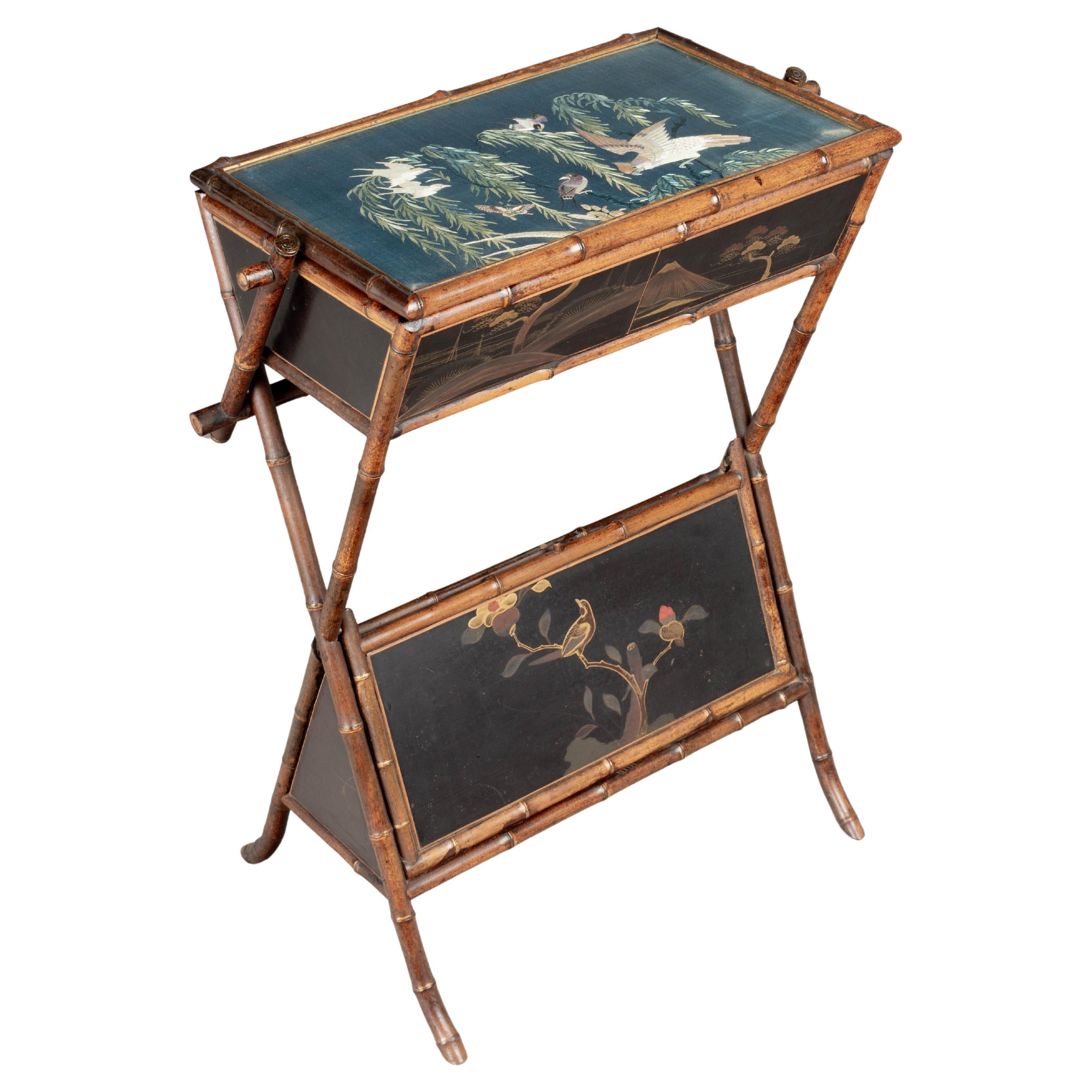Table de couture en bambou du 19e siècle de l'Aesthetic Movement français
