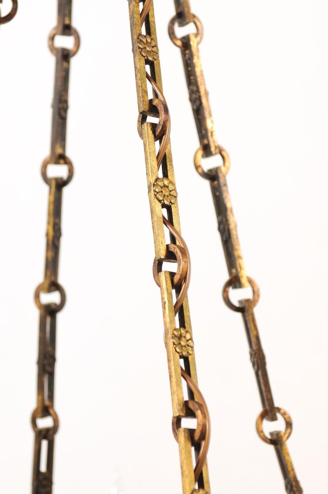 19th Century French Alabaster & Bronze Chandelier with 8 Lights ca. 1890 For Sale 10