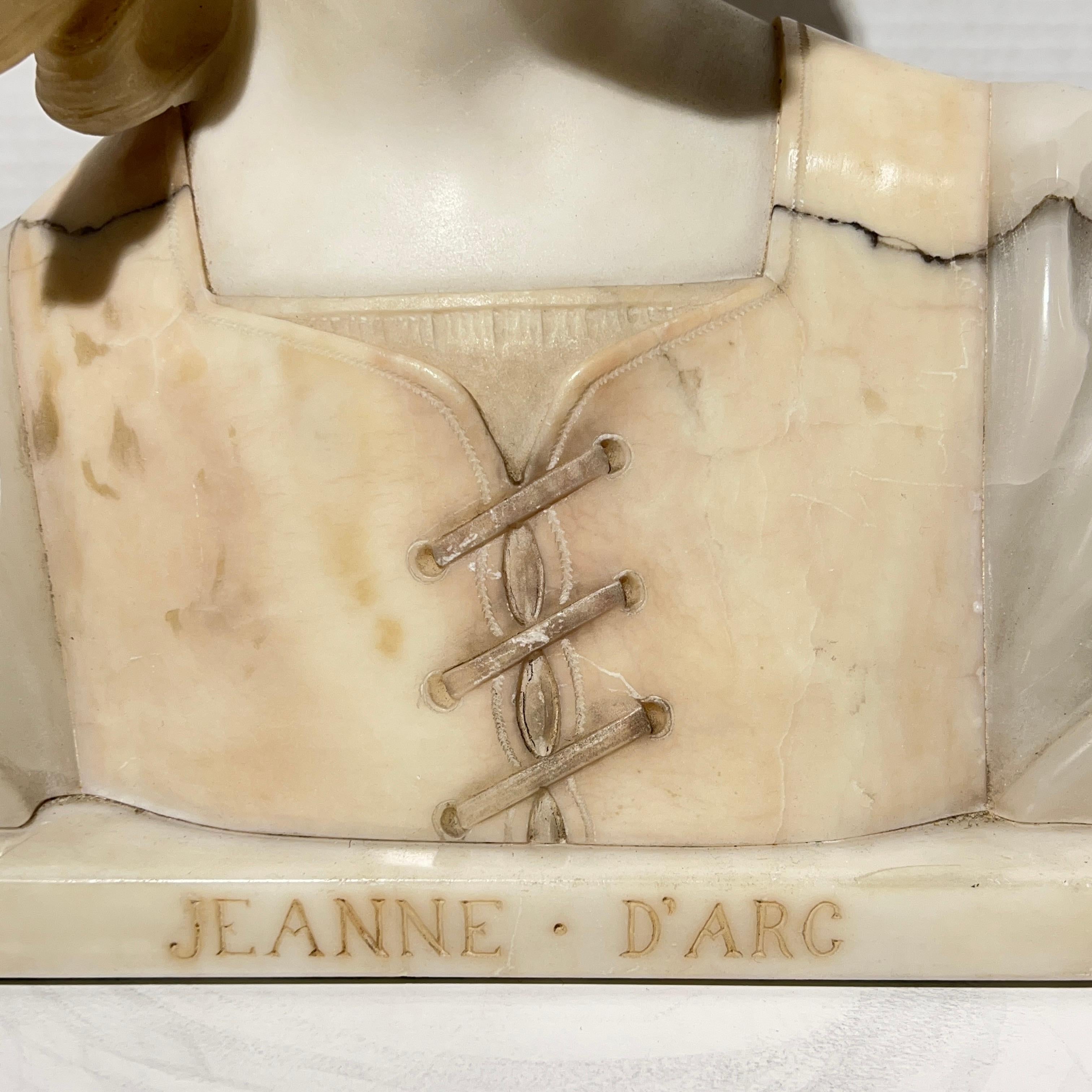 19th Century French Alabaster bust of Jean d'Arc  For Sale 8