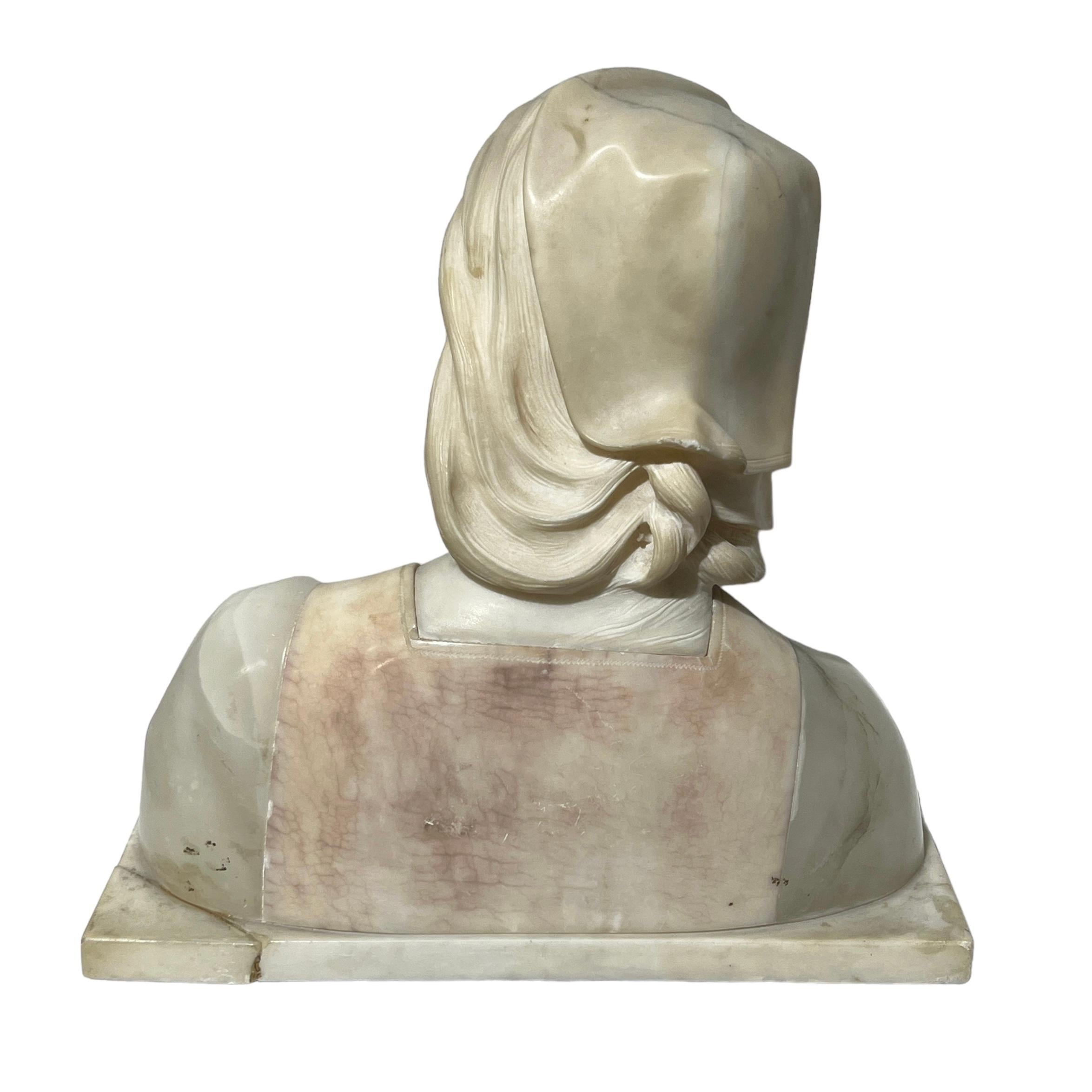 19th Century French Alabaster bust of Jean d'Arc  For Sale 1