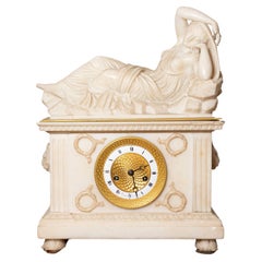19th Century French Alabaster Clock