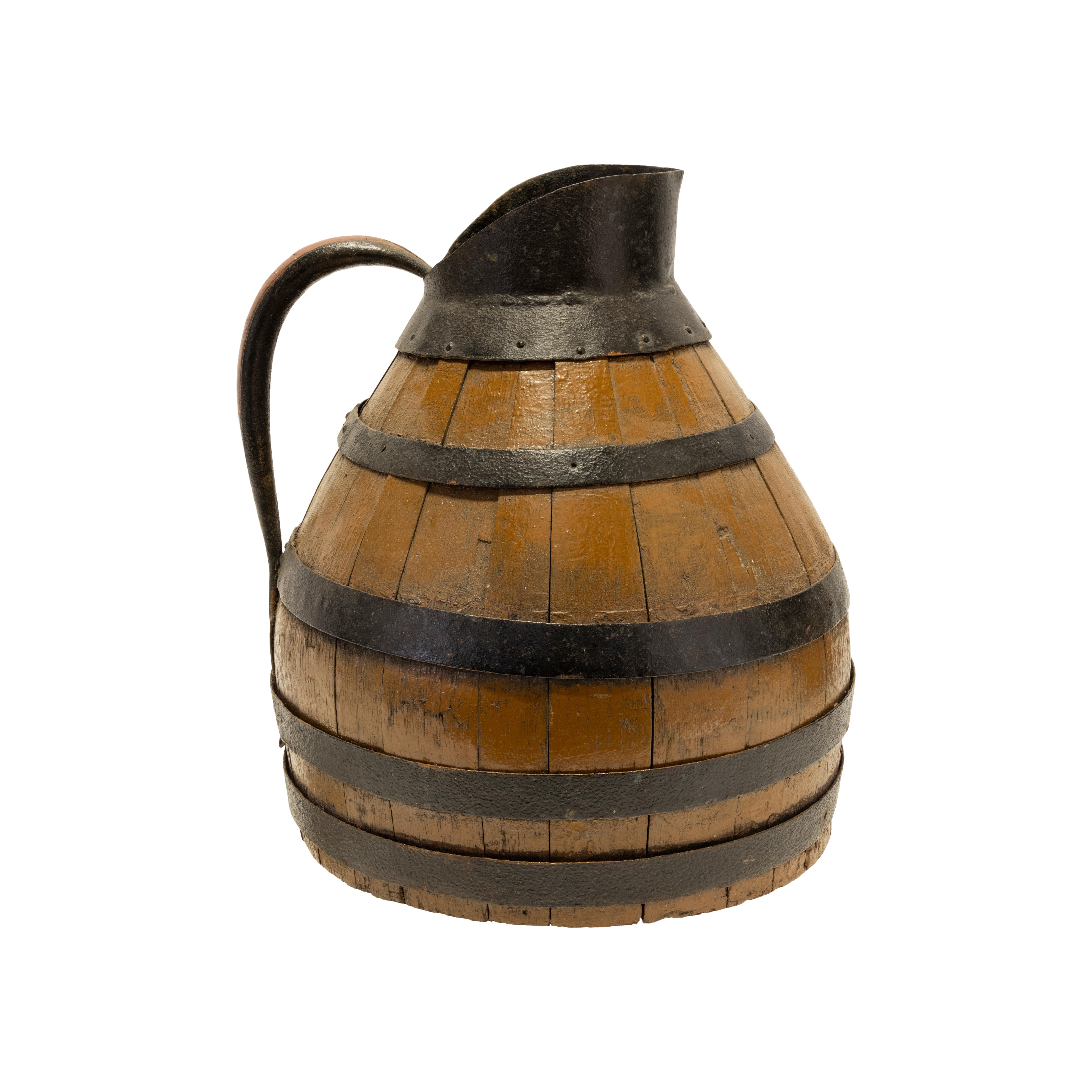 Hand-Carved 19th Century French Alascian Wine Pitcher For Sale