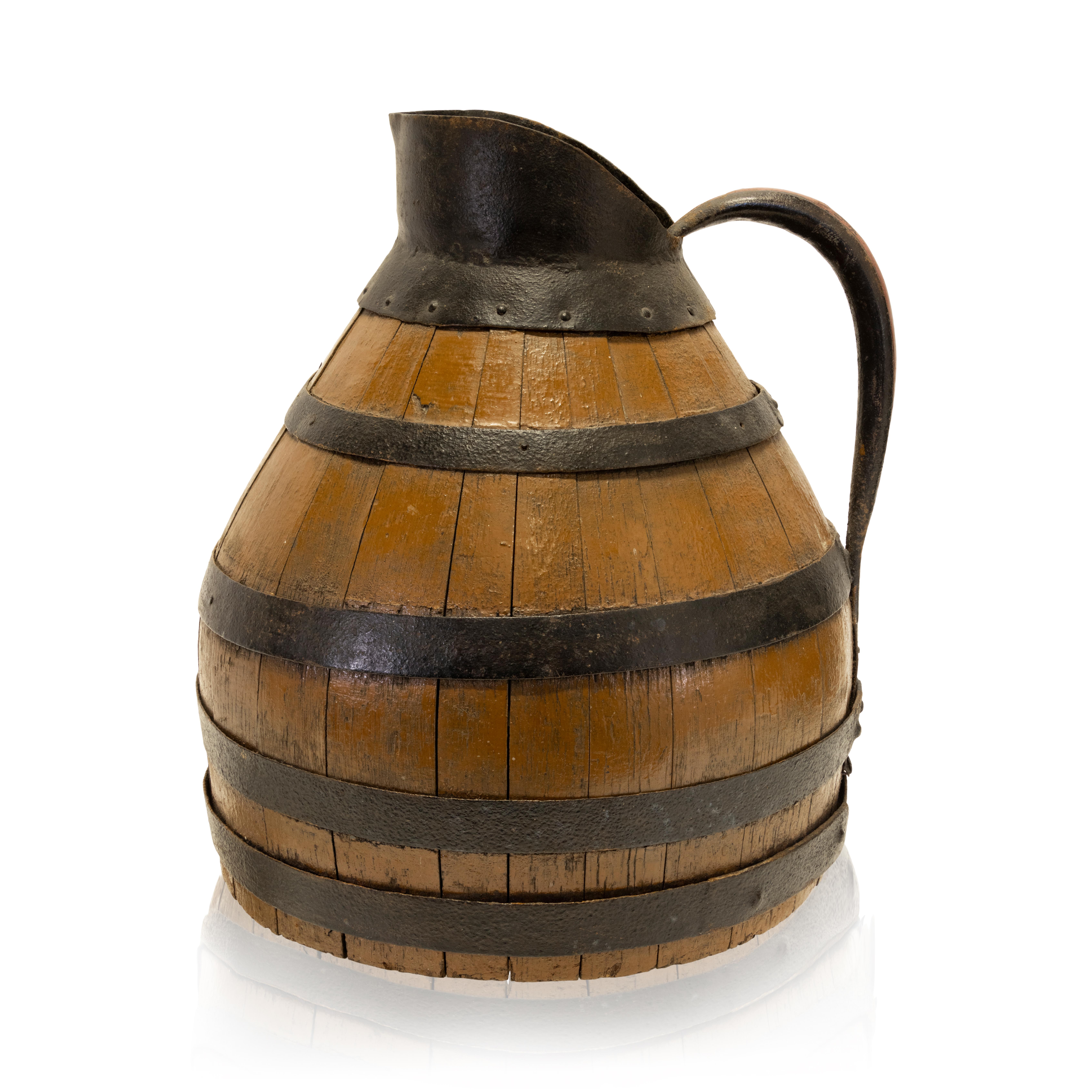 Wood 19th Century French Alascian Wine Pitcher For Sale