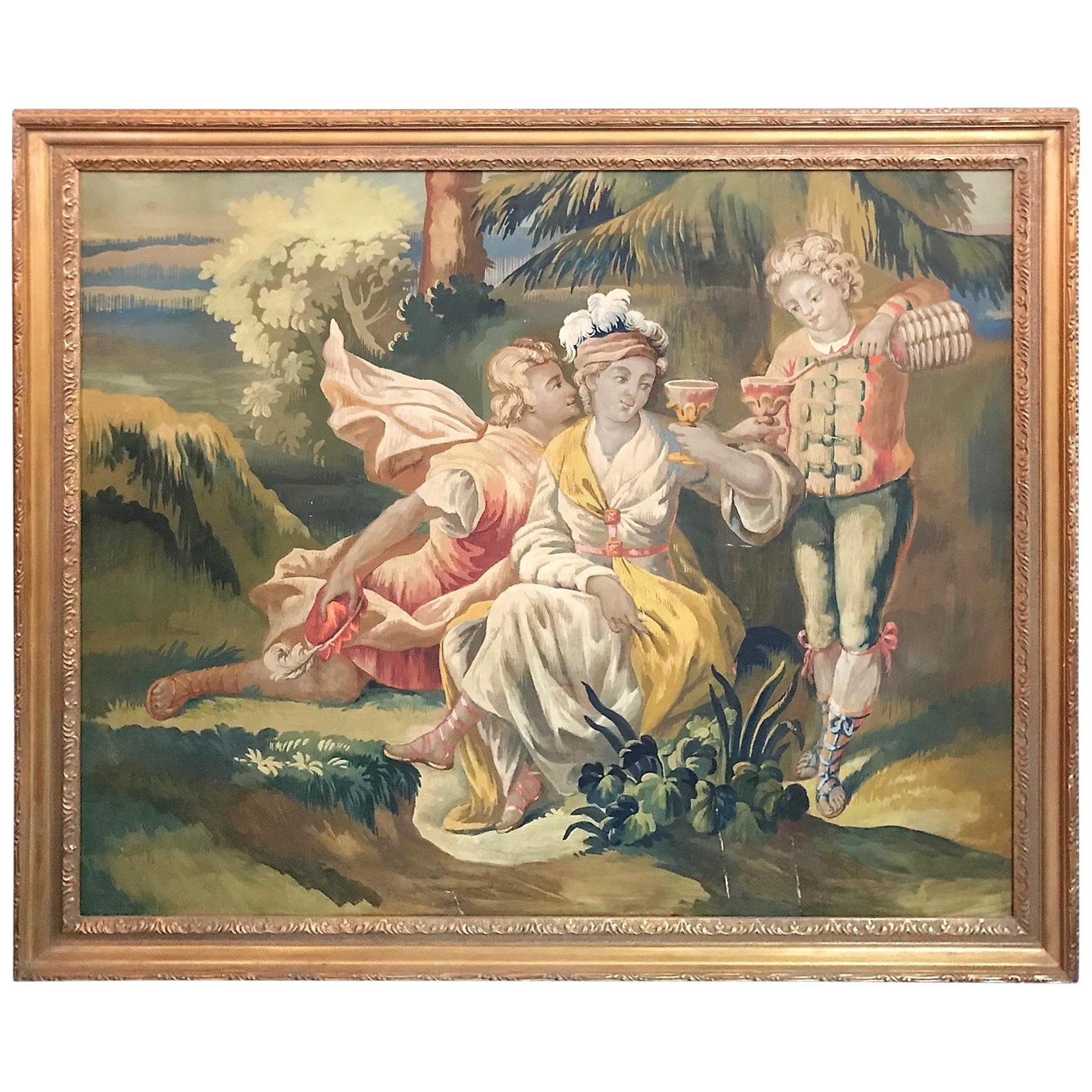 19th Century French Allegorical Pastel Painting