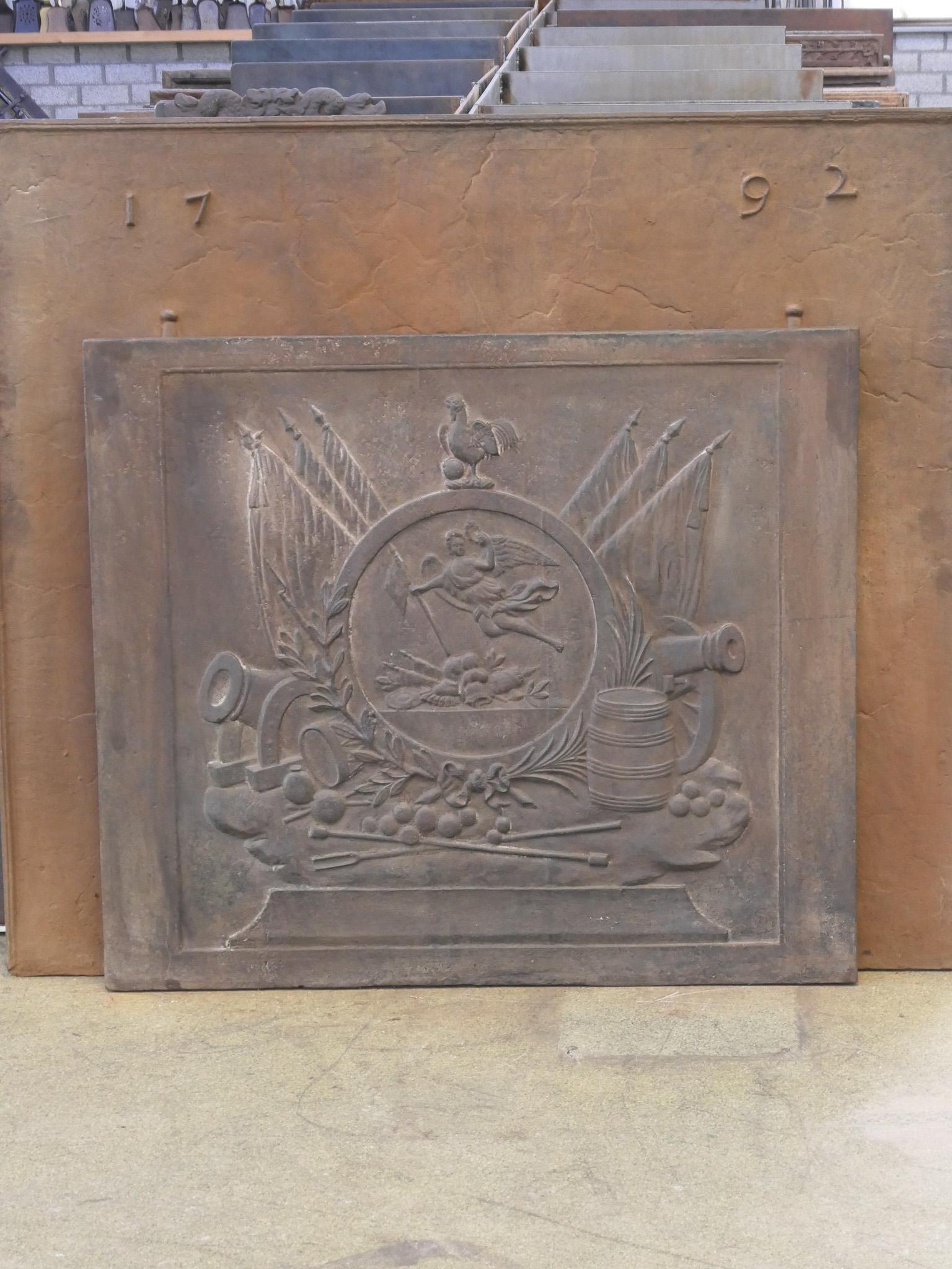 Francese Piastra da camino francese del XIX secolo con Allegoria della Francia, Napoleone III in vendita