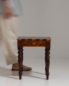 19th Century French Amber Inlaid Wood Parquetry Coffee Table