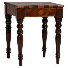 19th Century French Amber Inlaid Wood Parquetry Coffee Table