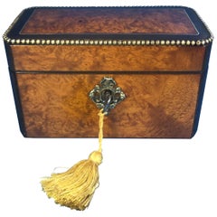 19th Century French Amboyna and ebonised fruitwood Scent casket.