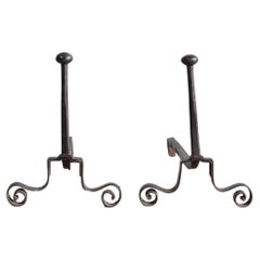 19th Century French Andirons in cast iron