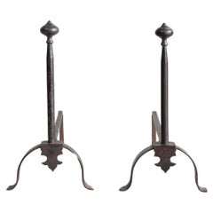 19th Century French Andirons in cast iron