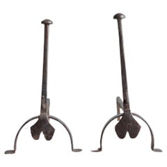 19th Century French Andirons in cast iron