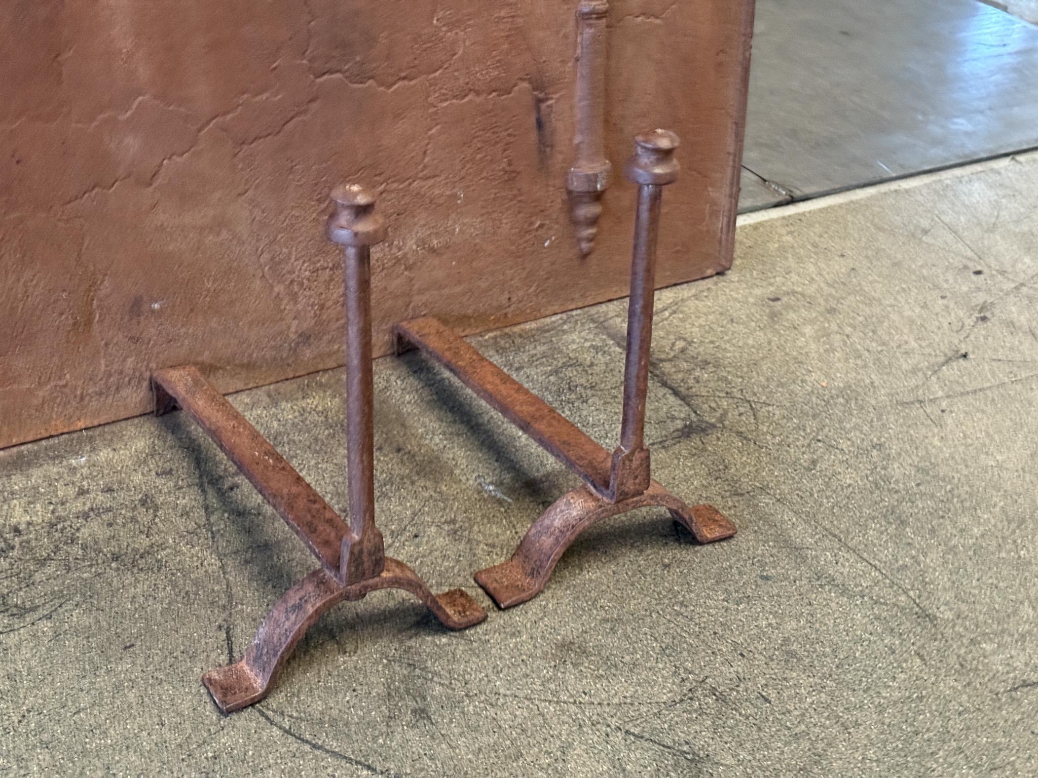 19th Century French Andirons or Firedogs, Neoclassical Period For Sale 1