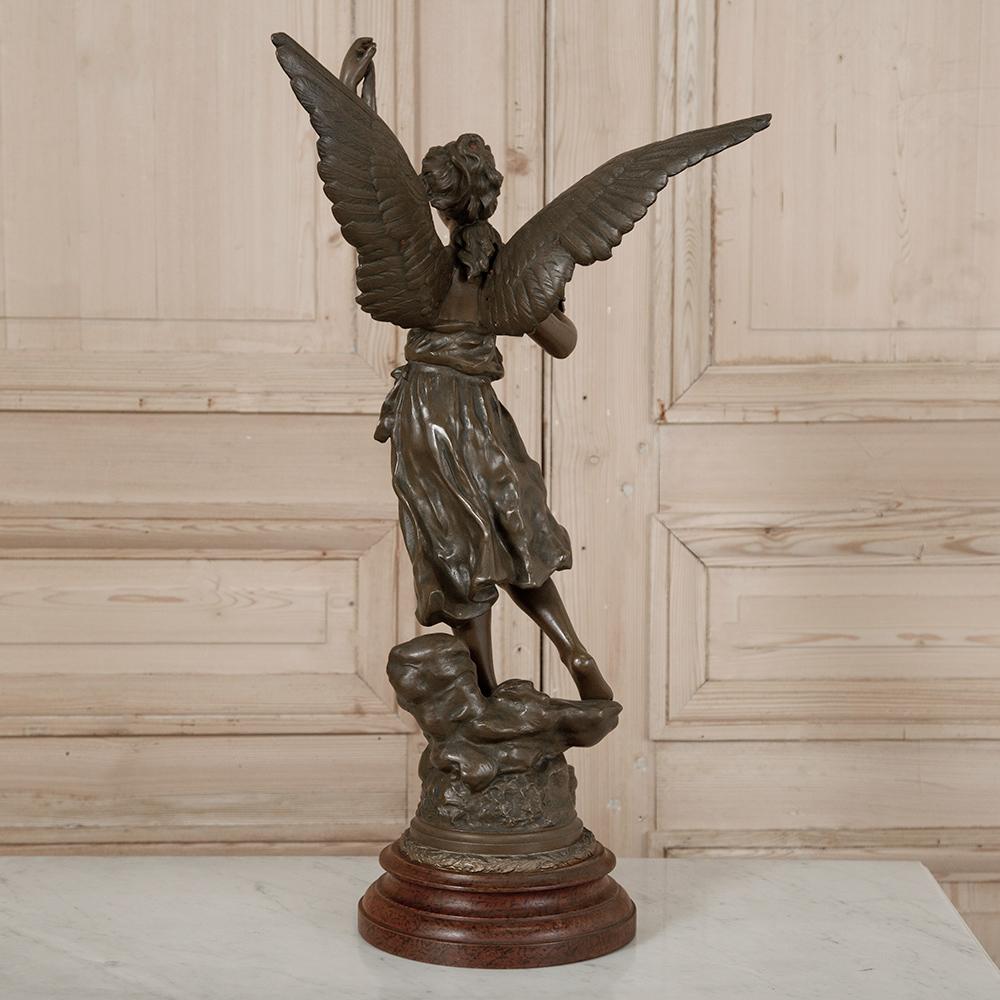 Russian 19th Century French Angel Spelter Statue, 