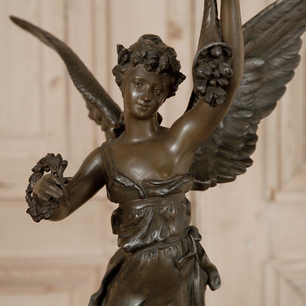 19th Century French Angel Spelter Statue, 