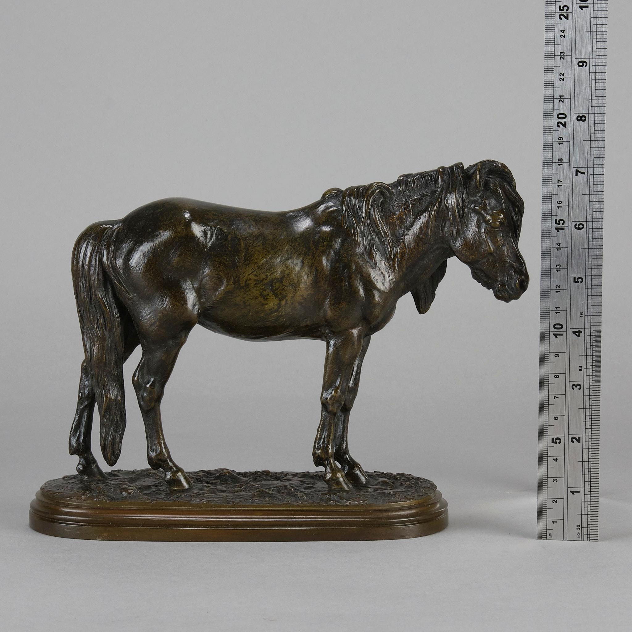Bronze animalier français du 19ème siècle intitulé « Poney debout » par Isidore Bonheur 5