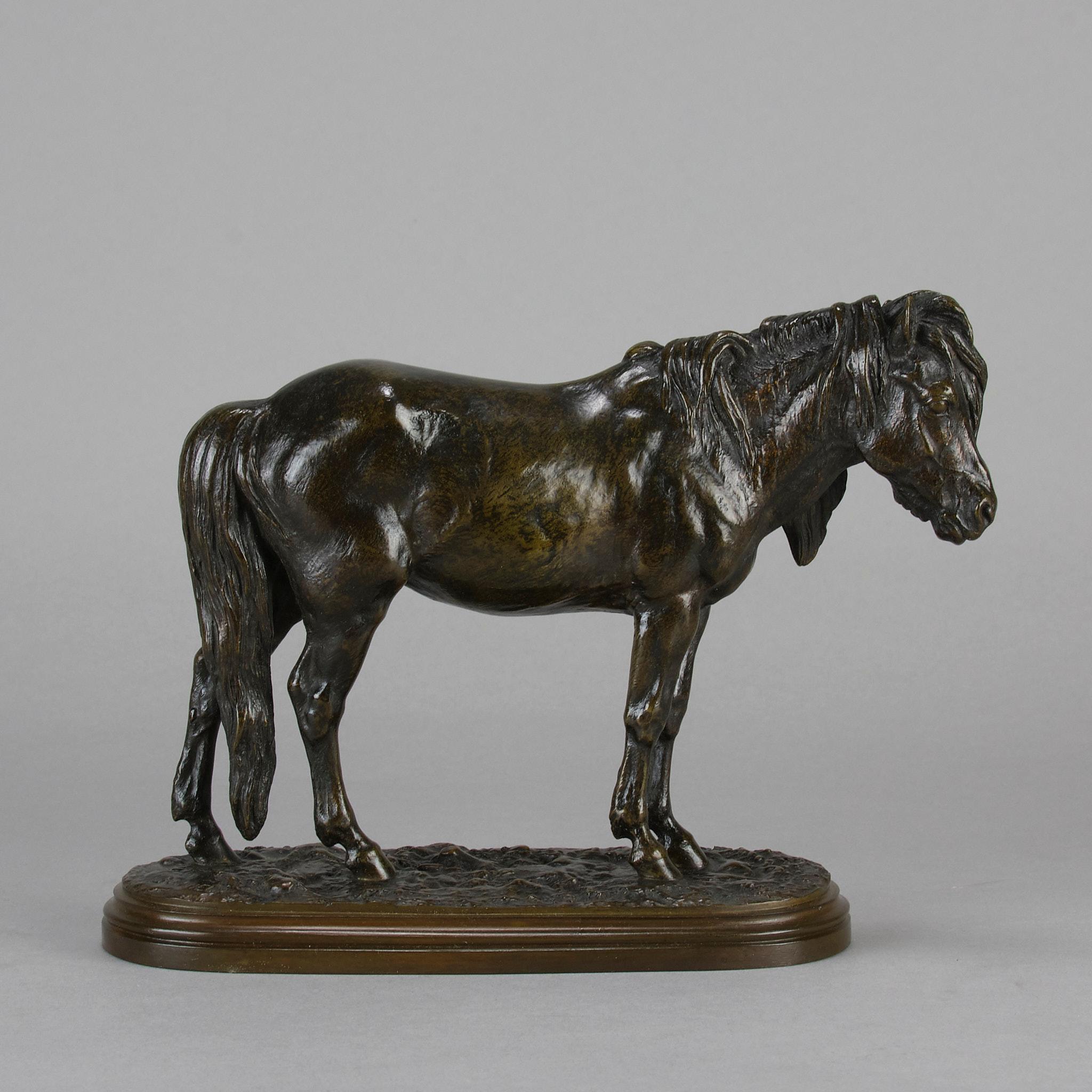 Français Bronze animalier français du 19ème siècle intitulé « Poney debout » par Isidore Bonheur