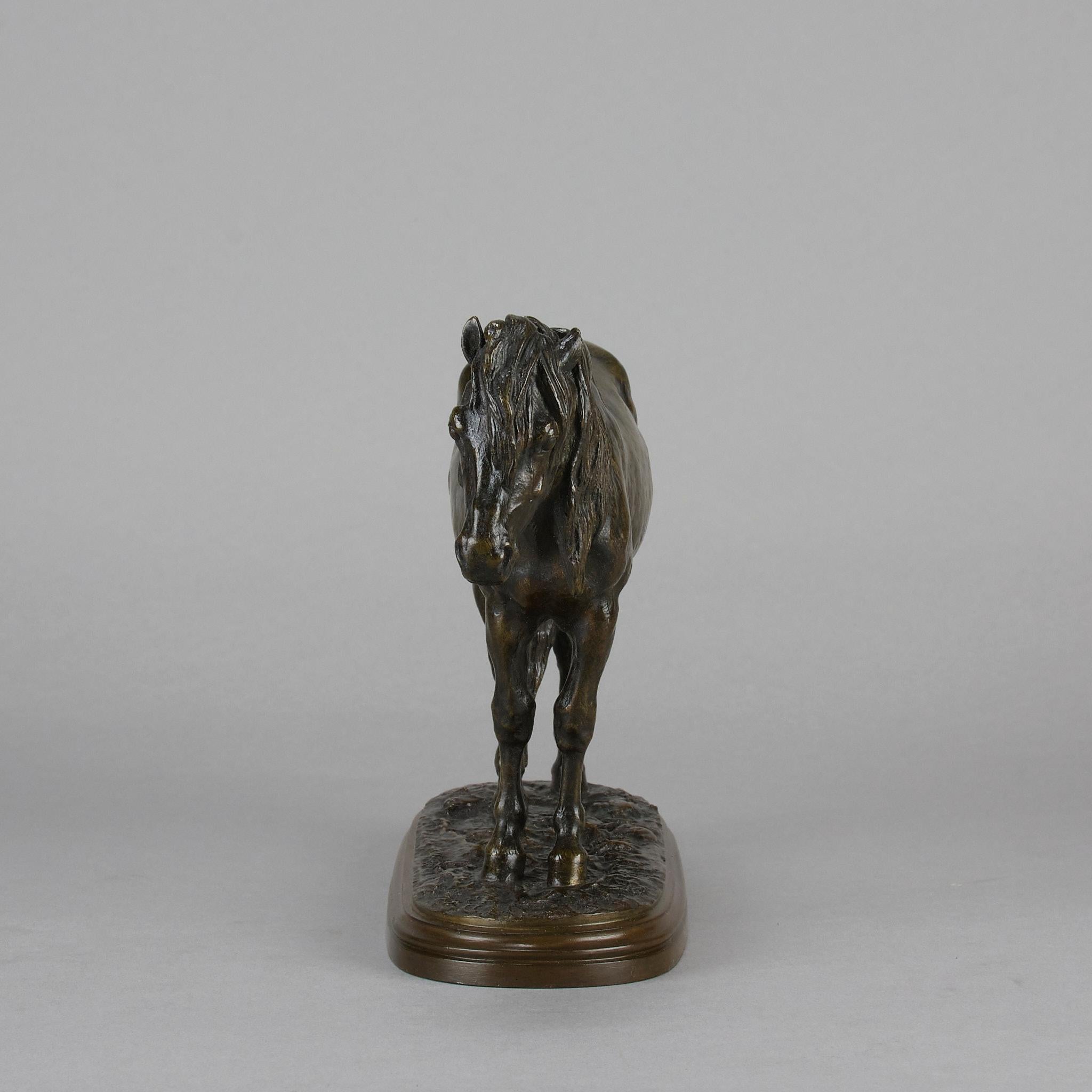 Bronze animalier français du 19ème siècle intitulé « Poney debout » par Isidore Bonheur Excellent état à London, GB