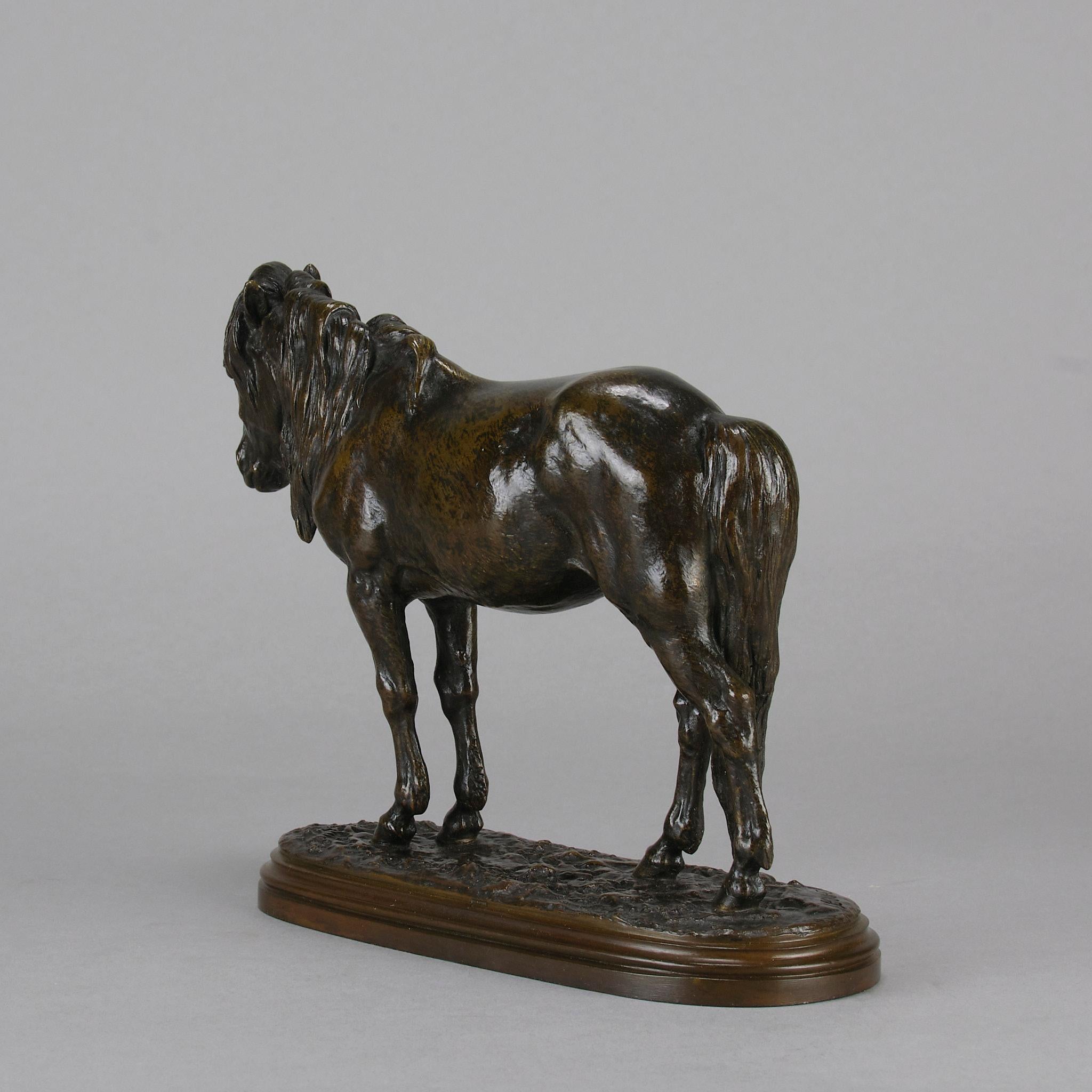 Bronze animalier français du 19ème siècle intitulé « Poney debout » par Isidore Bonheur 2