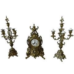 Antique 19th Century French Antimony Watch and Chandelliers