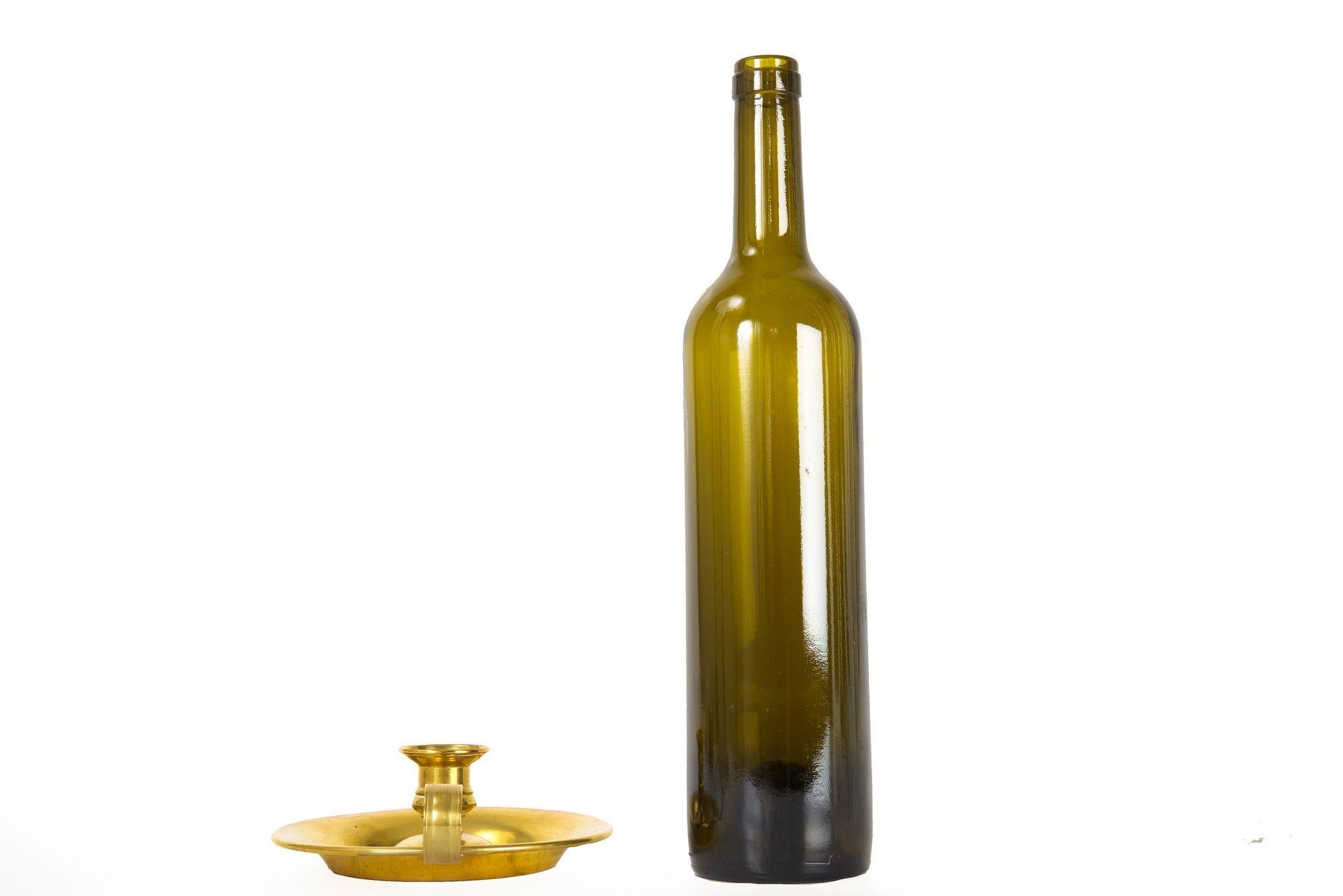 19th Century French Antique Brass Candlestick Chamberstick In Good Condition In Shippensburg, PA