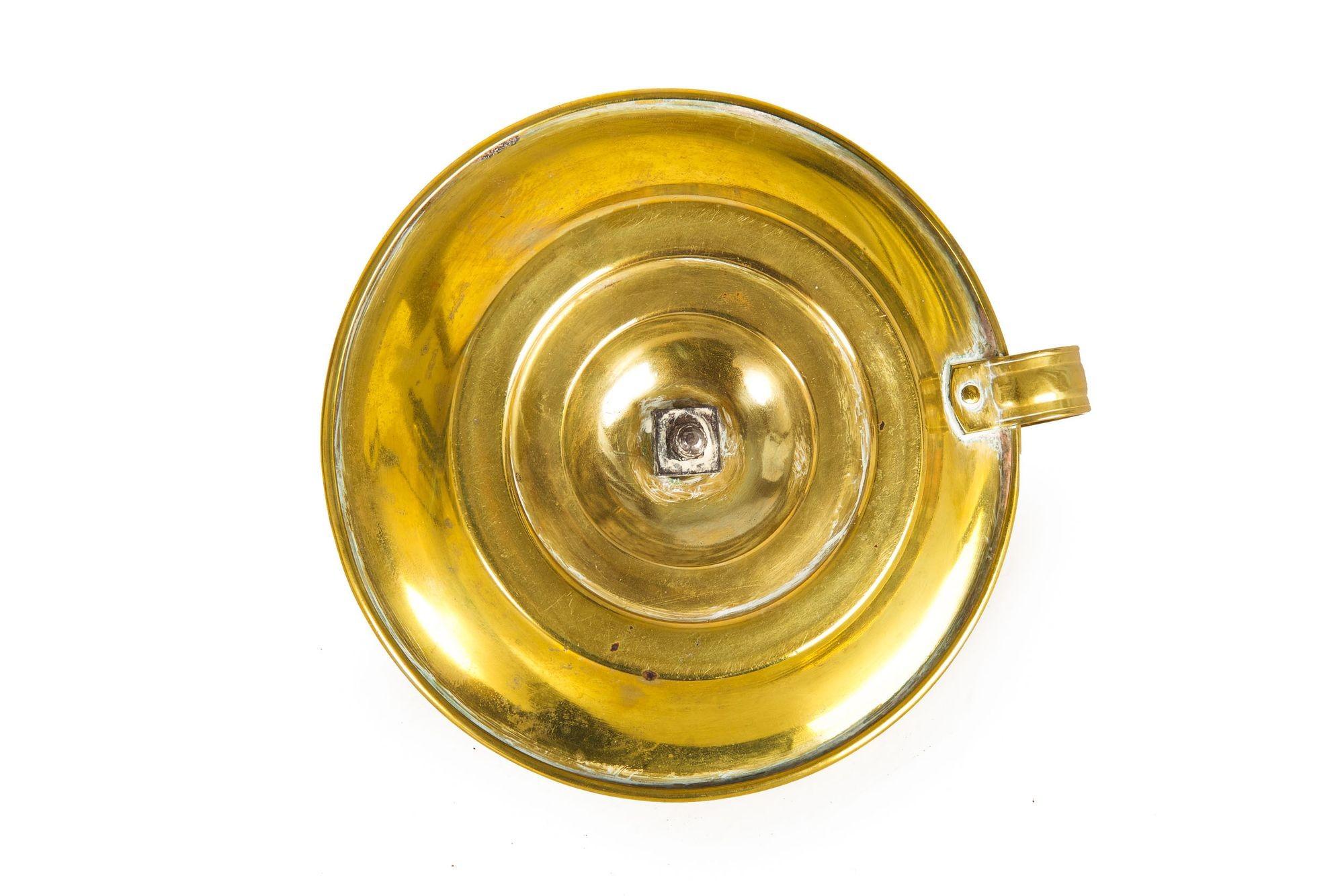 19th Century French Antique Brass Candlestick Chamberstick 3
