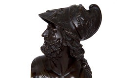 19th Century French Antique Bronze Bust Sculpture of General Ajax or Menelaus