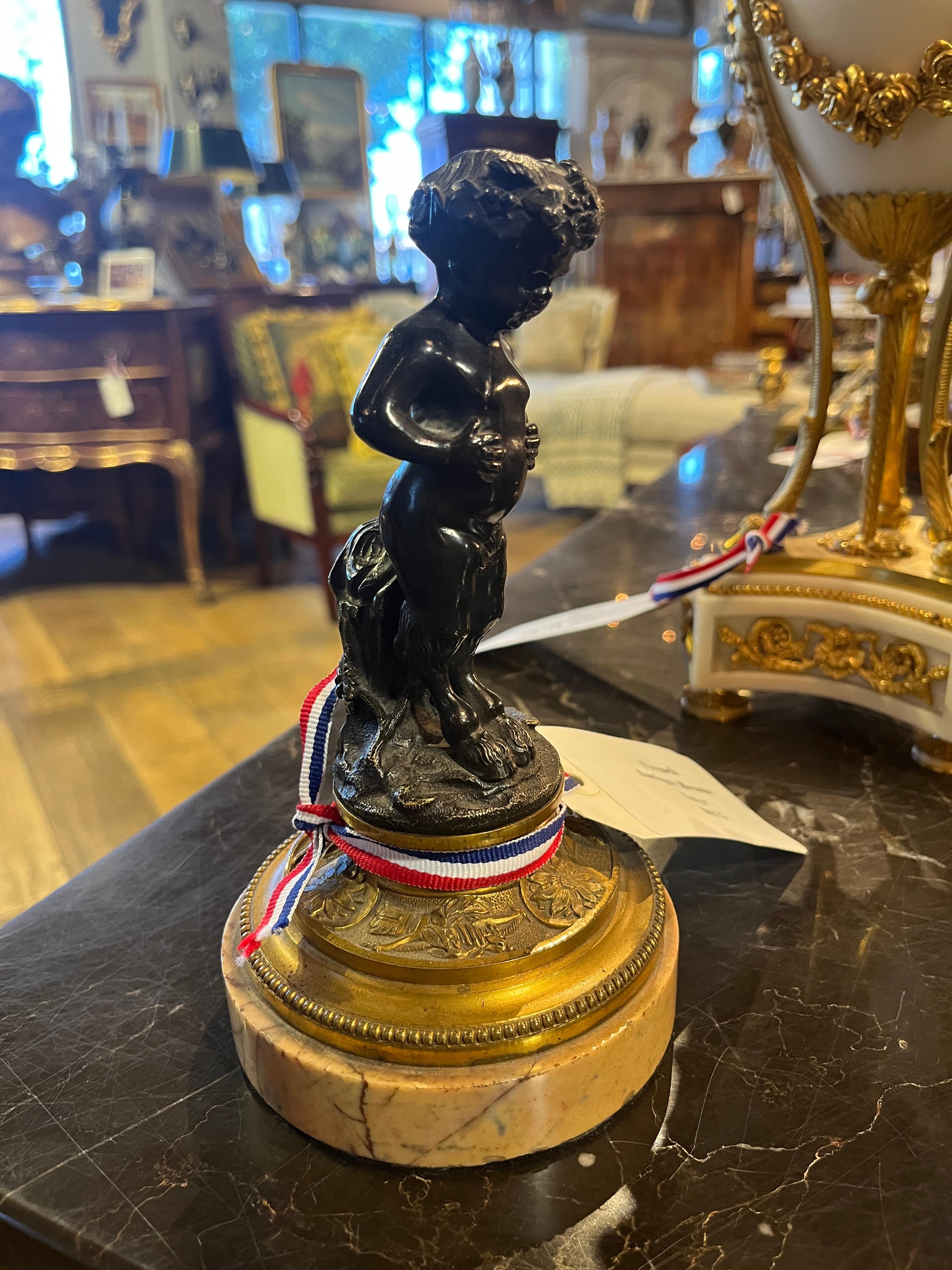 19th Century French Antique Bronze Satyr. Unique piece purchased in France. Age appropriate wear, see detailed photos or message us with questions. 