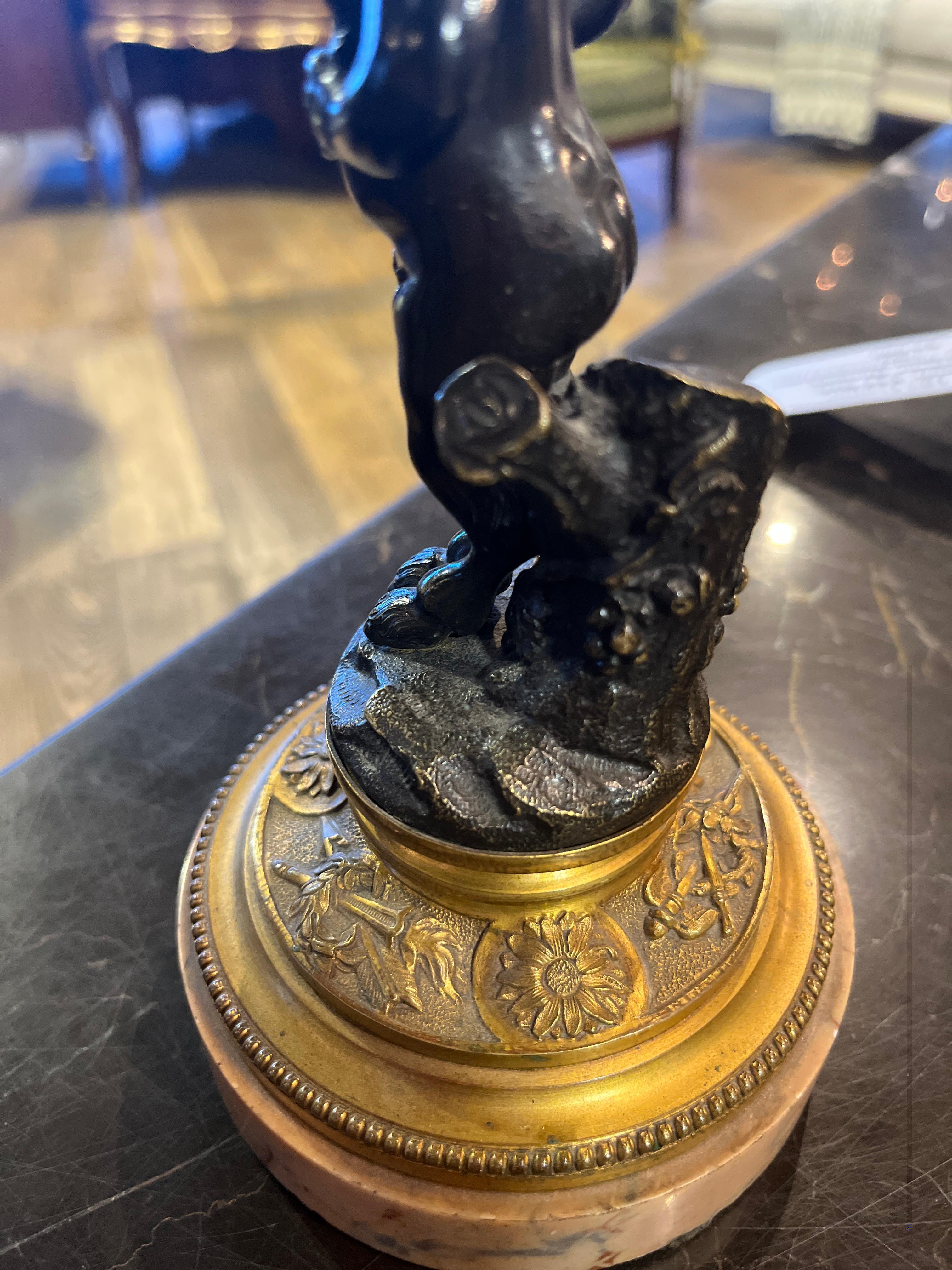 Français 19th Century French Antique Bronze Satyr en vente