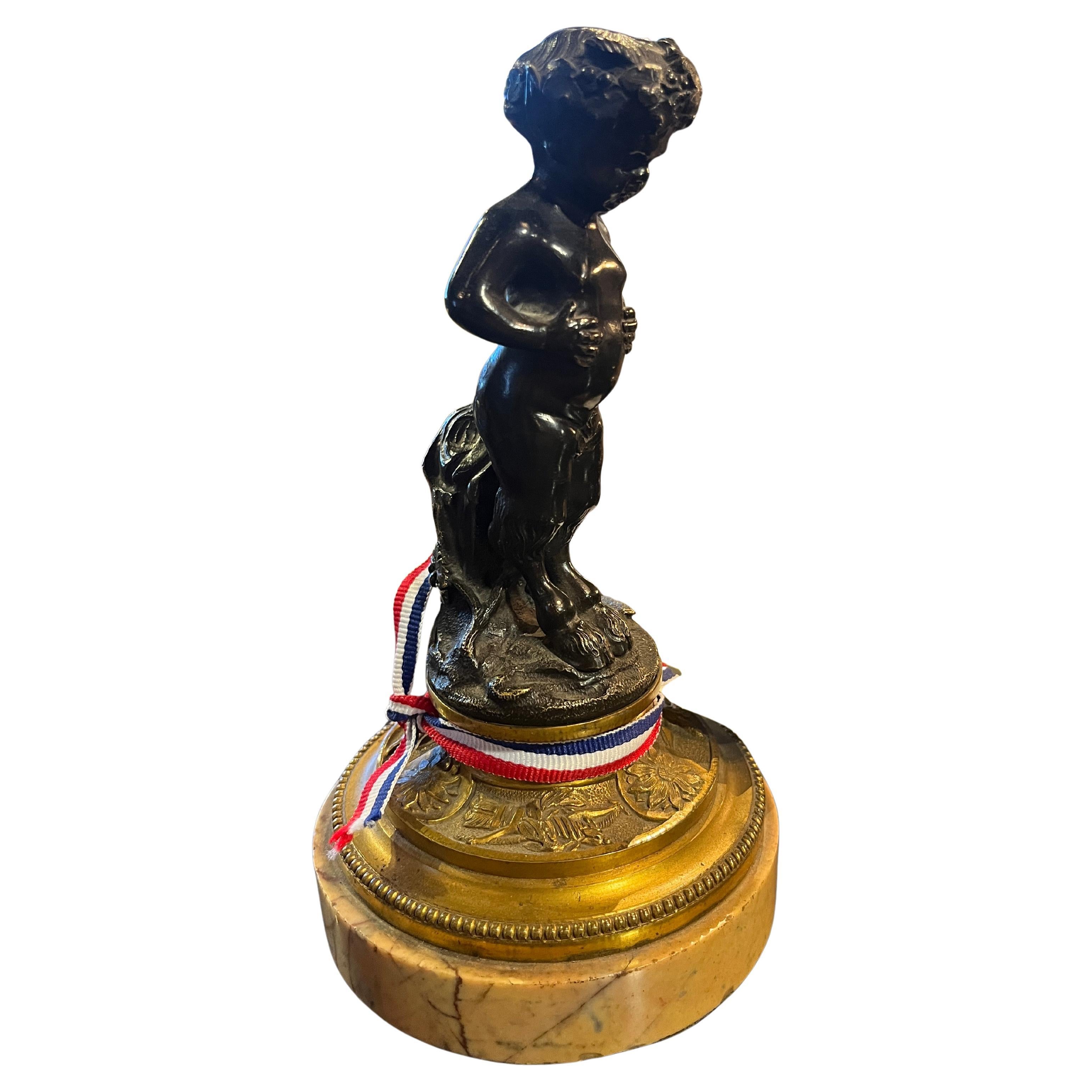 19th Century French Antique Bronze Satyr